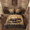 thumbnail image 1 of Manfei Wolf Print Bedding Sets Twin Size, Jungle Wildlife Bed in a Bag Twin size, Farmhouse Theme Reversible Comforter Sets with Sheets, Lightweight Room Decorative, 7 Pieces, 1 of 6