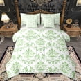 thumbnail image 1 of Homewish Women Fashion Damask Bedding Comforter Set 7pcs, Western Bohemian Style Queen Bedding Sets, Green Mandala Floral Reversible Queen Sheet Sets, Breathable Home Decor, 1 of 7