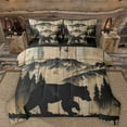 thumbnail image 1 of Manfei Woodland Animal Bear 7 Pieces Bedding Comforter Set,Retro Ink Painting Full Bedding Set,Natural Landscape Fitted Sheet Flat Sheet For Boys Kids,Breathable Home Decor Reversible, 1 of 8
