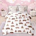 thumbnail image 1 of Manfei Woodland Animal Bear 7 Pieces Bedding Comforter Set,Rustic Hunting Full Bedding Set,White Brown Fitted Sheet Flat Sheet For Teens,Luxury Bedroom Decor Reversible, 1 of 8