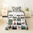 thumbnail image 1 of Manfei Woodland Fox Grid Twin Sheets,Green Check Pine Bedding,3-Piece,1 Fitted Sheet and 1 Pillowcase, 1 of 6
