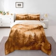 thumbnail image 1 of Manfei Woodland Jungle Plants 3-Piece Full Size Comforter Sets for Children Teens,Moutain Trees Bedding Comforter Set,Botanical Theme Lightweight Bedding Sets,Lightweight Room Decor,Reversible, 1 of 8