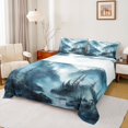 thumbnail image 1 of Manfei Woodland Jungle Plants 3pcs Twin Sheet Sets for Children Teens,Moutain Trees Twin Fitted Sheet,Botanical Theme Breathable Flat Sheet,Lightweight Room Decor, 1 of 7