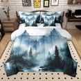 thumbnail image 1 of Manfei Woodland Jungle Plants 7pcs Bedding Comforter Set for Children Teens,Moutain Trees Queen Bedding Sets Super Cozy,Botanical Theme Queen Sheet Sets,Lightweight Room Decor,Reversible, 1 of 8
