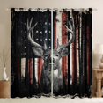 thumbnail image 1 of Manfei Woodland Moose Blackout Curtains,Vintage American Flag Curtains Pack of 2 (42x84 Each), 1 of 7