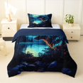 thumbnail image 1 of Manfei Woodland Wolf Twin Comforter Sets,Blue Sky Bedding Set,Navy Blue Reversible,2 Pieces,1 Comforter and 1 Pillowcase, 1 of 7