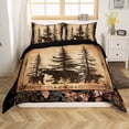 thumbnail image 1 of Manfei Rustic Bear 3-Piece Queen Duvet Cover, Western Farmhouse Room Decor, 1 of 6