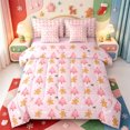 thumbnail image 1 of Manfei Xmas Boho Farm Animal Cow 7pcs Queen Bedding,Whimsical Pine Cone Bedding Comforter Set Queen,Pink Reversible, 1 of 7