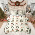 thumbnail image 1 of Manfei Xmas Bowknot Wreath Bedding Comforter Set 7pcs for Teens, Rustic Cabin King Bedding Sets, Beige Green Christmas Reversible Bed Sheets, Luxury Bedroom Decor, 1 of 8
