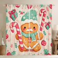 thumbnail image 1 of Manfei Xmas Candy Cane Blackout Curtains Set of 2 (52x84 Each),Lovely Gingerbread Man Window Curtains,Pink Brown Curtains and Drapes For Girls,Luxury Bedroom Decor, 1 of 6