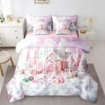 thumbnail image 1 of Manfei Xmas Candy Cnae 7 Pieces Bedding Comforter Set,Girls Dessert Full Bedding Set,Merry Christmas Fitted Sheet Flat Sheet For Kids,Microfiber Bedroom Decor Reversible, 1 of 8