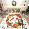 thumbnail image 1 of Manfei Xmas Cardinal Bird 7pcs Bedding Comforter Set,Fruit Orange Queen Bedding Sets,Red Christmas Berry Queen Sheet Sets For Girl Teens,Breathable Home Decor Reversible, 1 of 8