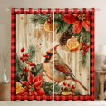 thumbnail image 1 of Manfei Xmas Cardinal Bird Curtains Pack of 2 (42x84 Each),Red Berry Curtains Blackout,Old Barn Door Bedroom Curtains For Boys,Super Cozy Room Decor, 1 of 6