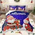 thumbnail image 1 of Manfei Xmas Christmas Gift Queen Comforter Set,Lovely Snnta Claus Bedding Sets,Purple Red White Bedding Comforter Set For Boy Kids,Microfiber Bedroom Decor Reversible,3-Piece, 1 of 9
