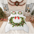 thumbnail image 1 of Manfei Xmas Flower Wreath King Size Comforter Sets,Merry Christmas Bedding Comforter Set,Red Berry Bowtie Bedding Set For Kids,Super Cozy Room Decor Reversible,3-Piece, 1 of 8