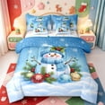 thumbnail image 1 of Manfei Xmas Holiday Season 7-Piece King Bedding,Cartoon Christmas Wreath King Bed in a Bag,Xmas Reversible, 1 of 7