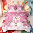 thumbnail image 1 of Manfei Xmas Holiday Season 7-Piece Twin Bedding,Cute Christmas Elf Bedding Comforter Set,Pink Reversible, 1 of 7