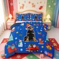 thumbnail image 1 of Manfei Xmas Holiday Season Queen Comforter Set,Farmhouse Christmas Snowflake Comforter Sets Queen,Navy Blue Reversible,3 Pieces,1 Comforter and 2 Pillowcases, 1 of 7