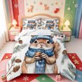 thumbnail image 1 of Manfei Xmas Holiday Season Queen Comforter Set,Snowy Pink Christmas Comforter Sets Queen,Xmas Reversible,3pcs,1 Comforter and 2 Pillowcases, 1 of 7