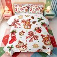 thumbnail image 1 of Manfei Xmas Holiday Season Quilt King,Cute Santa Hat King Coverlet Set,3 Pieces,1 Bedspread and 2 Pillowcases, 1 of 7