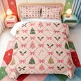 thumbnail image 1 of Manfei Xmas Minimalist Farm Animal Cow Quilt Full,Red-Green Pine Cone Full Bedspread Sets,3-Piece,1 Coverlet and 2 Pillowcases, 1 of 7