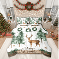 thumbnail image 1 of Manfei Xmas Reindeer Animal Bedding Comforter Set 7 Pieces, Rustic Christmas Tree Full Bedding Set, Teen Kid Boy Girl Reversible Fitted Sheet Flat Sheet, Microfiber Bedroom Decor, 1 of 8