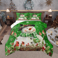 thumbnail image 1 of Manfei Xmas Snowman Bedding Comforter Set for Kids Boys Girls, Winter Snowflakes Cardinal Bird Twin Comforter Sets, Green Happy New Year Gifts Bedding Set, Luxury Bedroom Decor Reversible 2 Pieces, 1 of 8
