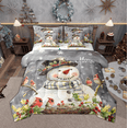 thumbnail image 1 of Manfei Xmas Snowman Twin Bedding Sets 7pcs for Kids Boys Girls, Winter Snowflakes Cardinal Bird Bedding Comforter Set, Gray Happy New Year Gifts Sheet Sets, Microfiber Bedroom Decor, 1 of 8