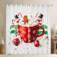 thumbnail image 1 of Manfei Xmas Sweet Dessert Blackout Curtains Set of 2 (52x84 Each),Cartoon Gingerbread Man Window Curtains,Happy Christmas Curtains and Drapes For Girls Kids,Breathable Home Decor, 1 of 6