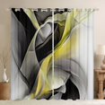 thumbnail image 1 of Manfei Yellow Black and Gray Kitchen Curtains, Modern Abstract Artwork, 1 of 6