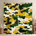thumbnail image 1 of Manfei Yellow Camouflage Black Out Curtains,Rustic Farmhouse Cabin Curtains Pack of 2 (42x63 Each),Military Camo Bedroom Curtains For Boys Kids,Super Cozy Room Decor, 1 of 6