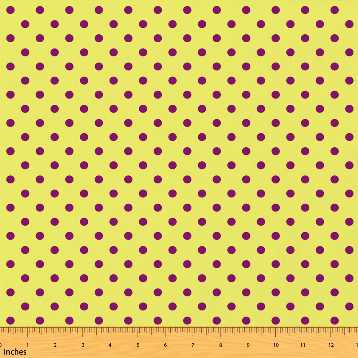 Manfei Yellow Dot Fabric by the Yard 2 Yards, Black Polka Sewing Fabric ...