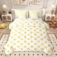 thumbnail image 1 of Homewish Yellow Flower Floral Bedding Comforter Set 7pcs, Kawaii Cartoon Plant King Bedding Sets, Teens Kids Boys Girls Reversible Bed Sheets, Super Cozy Room Decor, 1 of 7