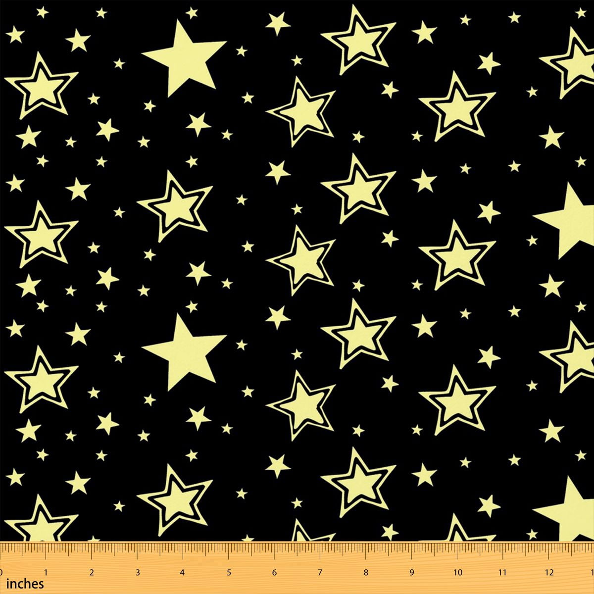 Manfei Yellow Star Fabric by the Yard 5 Yards, Gold Dot Fabric for ...