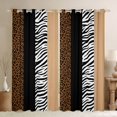 thumbnail image 1 of Manfei Zebra Cheetah Print Black Out Curtains, Geometric Stripe Curtains Pack of 2 (42x63 Each), Brown White Black Aesthetic Bedroom Curtains for Girls, Luxury Bedroom Decor, 1 of 6