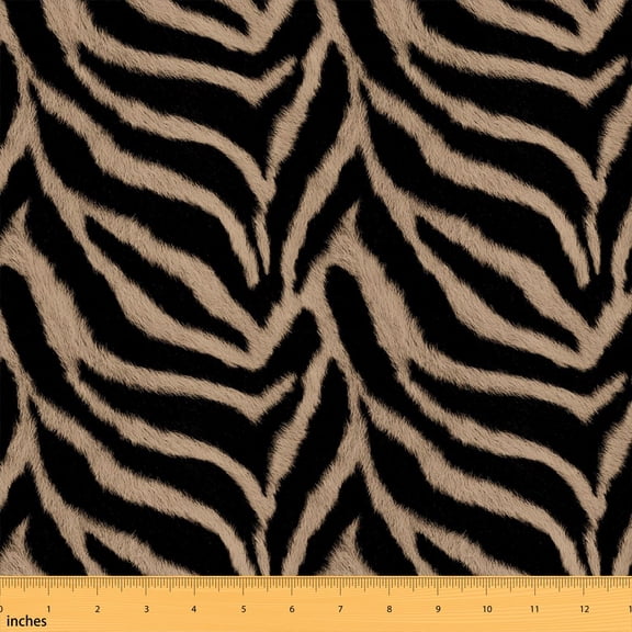 Manfei Zebra Fabric by the Yard 1 Yard Tan Home Decor Fabric by the Yard, Tan
