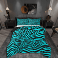 thumbnail image 1 of Manfei Zebra Print 2pcs Bedding Comforter Set,Abstract Stripes Twin Comforter Sets,Black Blue Bedding Set,Lightweight Animal Room Decorative,Reversible, 1 of 8