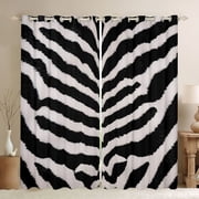 Manfei Zebra Print Black Out Curtains for Teens Adults,Abstract Stripes Curtains Pack of 2 42x63 Each,Exotic Style Bedroom Curtains,Lightweight Room Decor