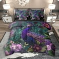 thumbnail image 1 of Manfei Zoo Animal Peacock 7 Pieces Bedding Comforter Set,Country Floral Full Bedding Set,Boho bohemian Theme Fitted Sheet Flat Sheet Forkids,Super Cozy Room Decor Reversible, 1 of 9