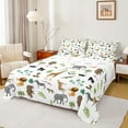 thumbnail image 1 of Manfei Zoo Giraffe Lions Full Size Sheets,Wild Animal Zebra Bed Sheets,Green Monstera Leaf Sheet Sets For Boys Kids,Luxury Bedroom Decor,4 Pieces, 1 of 7