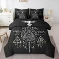 thumbnail image 1 of Manfeiwild Black Eagle 7 Pieces Bedding Comforter Set,Retro Fantasy Theme Full Bedding Set,Boho bohemian Style Fitted Sheet Flat Sheet For Boys Kids,Ultra Soft Home Decor Reversible, 1 of 7
