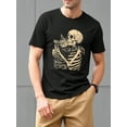 thumbnail image 1 of Manfinity Dauomo Men T-Shirts Skeleton Hugging Cat Halloween Cat Lover Cat Dad T-Shirt, Fashion Now, Fashion Tee Tops Shirts, Aesthetic T-Shirts, Siblings Gift, Gift For Him, 1 of 4