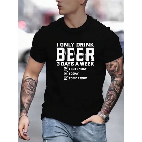 Manfinity Dauomo Men's Short Sleeve T-Shirt With Slogan Print