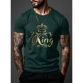 thumbnail image 1 of Manfinity LEGND Men King Print Crew Neck Short Sleeve T-Shirt, Casual Summer Top, For Friends, 1 of 10