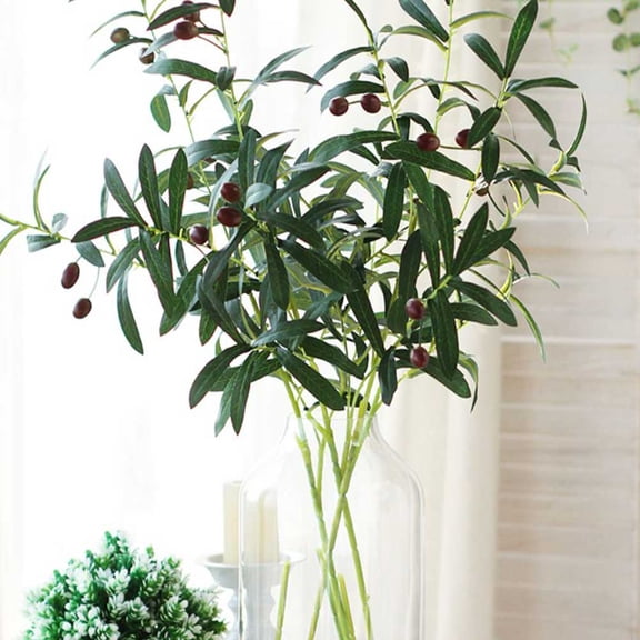 Manfiter 6pcs Artificial Olive Branches for Vases, Bendable Faux Olive Branches with Fruits,Greenery Stems for Living Room Home Decor,Coffee Table Decor