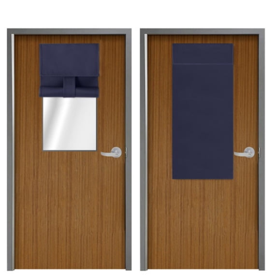 Manfiter Classroom Door Window Cover School Small Curtains Self Adhesive Room Darkening No Drill Blackout Shades 9.8 x 39.4 Inch