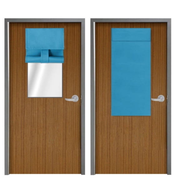 Manfiter Classroom Door Window Cover School Small Curtains Self Adhesive Room Darkening No Drill Blackout Shades 9.8 x 39.4 Inch