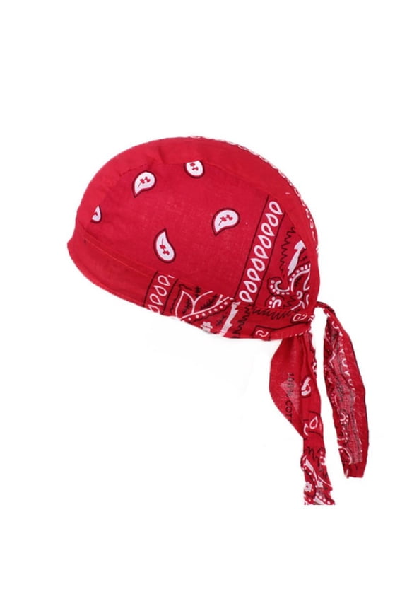 Dew Rag Skull Cap Beanie for Men Pirate Hat Bandana & Motorcycle Head Wrap