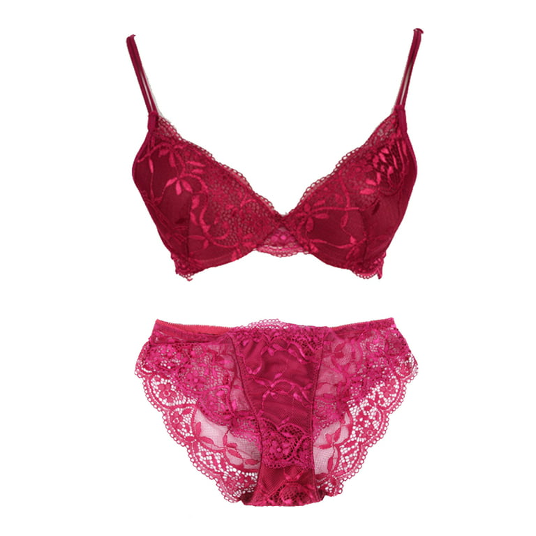 Women's Lingerie Romantic Lace Bra Sets Underwear Set Push Up Bras And  Panty Set 