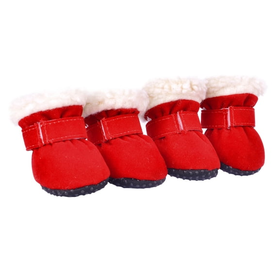 Manfiter Warm Waterproof Pet Winter Shoes, Anti-Slip Snow Booties Outdoor Walking Footwear for Small Puppies and Cats